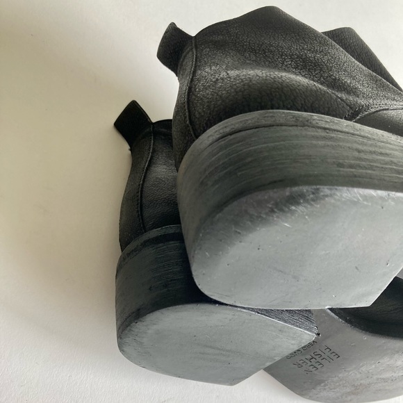 Eileen Fisher Black Genuine Leather Elastic Band Booties size 7 - Picture 12 of 13